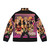 90s pop art inspired puffer jacket with album cover graphics - Back