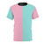 Minimal color block abstract pastel pink and blue t-shirt