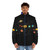 Discreet pride flag puffer jacket with minimalist solar system and galaxy design - men front