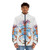 Retro disc man puffer jacket in a vintage and nostalgic style - men front