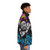 Graffiti-inspired puffer jacket with yellow and blue design - men side right