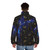 Time Lord Gallifreyan Blue Puffer Jacket with Doctor Who Inspired Pattern - men back