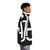 AJR logo puffer jacket with white background - men side right