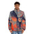Owl puffer jacket featuring a graphic design of a barn owl in flight with mountains in the background - men front