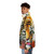 Tiger puffer jacket with abstract, colorful animal print pattern - men side left