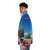 Retro pixel art puffer jacket featuring vintage video game aesthetics - men side left
