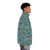 Colorful dinosaur and unicorn puffer jacket with floral pattern - men side right