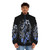 Ahsoka Tano inspired puffer jacket with star wars togruta jedi silhouette and lightsaber sketch design - men front