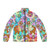 Tie dye puffer jacket featuring sun bonnets for country-inspired style