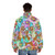 Tie dye puffer jacket featuring sun bonnets for country-inspired style - men back