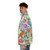 Tie dye puffer jacket featuring sun bonnets for country-inspired style - men side left