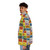 Puffer jacket with Ticket to Ride the Trains design, perfect for retro game enthusiasts - men side left
