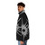 Outer Wilds white puffer jacket featuring the Eye of the Universe symbol - men side left