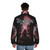 Bloodborne inspired retro gaming puffer jacket - men back