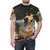 Vintage collage design featuring retro pop art, 80s music, and surreal architecture on a high-quality t-shirt - men front
