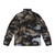 African wild dog fur puffer jacket with animal print design - Back