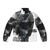 Dias De Los Geomuertos Puffer Jacket with geometric skull and triangle pattern