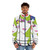 Retro puffer jacket with Jem and the Holograms-inspired pop art design - men front
