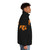 Model wearing an Afrobeat-inspired puffer jacket featuring African cultural elements and music motifs - men side right
