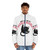 Razzle Dazzle Puffer Jacket with Cute Cat Motif - men front