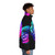 Otter space-themed puffer jacket with galaxy and rainbow design - men side right