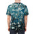 Teal t-shirt with a vintage-inspired almond blossom print design - men back
