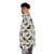 Colorful pigeon puffer jacket with a unique funky bird pattern design - men side left
