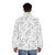 Stylish puffer jacket with a geometric origami dinosaur print - men back