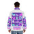 Pastel goth puffer jacket with a print of bizarre, surreal organs - men back