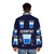 Optimist vs Pessimist Scientist Puffer Jacket with Funny Science Puns - men back