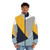 Colorful abstract geometric design puffer jacket - men front