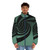 Optical Illusion Puffer Jacket with Geometric Abstract Pattern - men front