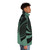 Optical Illusion Puffer Jacket with Geometric Abstract Pattern - men side right