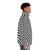 Retro optical illusion wave black and white puffer jacket - men side right
