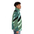 Colorful abstract striped puffer jacket with tropical island vibes - men side right