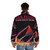 Pink Floyd inspired abstract puffer jacket with psychedelic design - men back