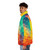 Colorful abstract geometric puffer jacket - men side left