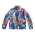 Colorful abstract cloud pattern puffer jacket