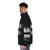 Filthy swan print puffer jacket with dark, grungy aesthetic - men side left