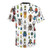 Whimsical watercolor illustration of beautiful beetles, insects, and leaves on a t-shirt - Back