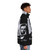 Abraham Lincoln inspired oversized puffer jacket with "Original Gangster" design - men side right