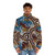 Authentic Aboriginal Art Wetland Dreaming Puffer Jacket featuring traditional indigenous Australian art design and wildlife - men front