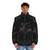 Deers in the moonlight puffer jacket with botanical and floral designs - men front