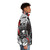 A model wearing a Dedsec-designed puffer jacket with cyberpunk-inspired graphics - men side right