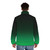 Ombre green puffer jacket with gradient color-block design - men back