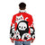 Grim Reaper kitten puffer jacket with skull and death-themed design - men back