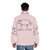 Death metal unicorn puffer jacket with crayon designs - men back