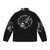 Death Before Decaf coffee lover puffer jacket with skull and stars design - Back
