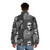 Vintage puffer jacket featuring a portrait of Kaiser Wilhelm II with the text "Deal With It" - men back