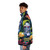 Puffer jacket with comic book superhero design - men side left